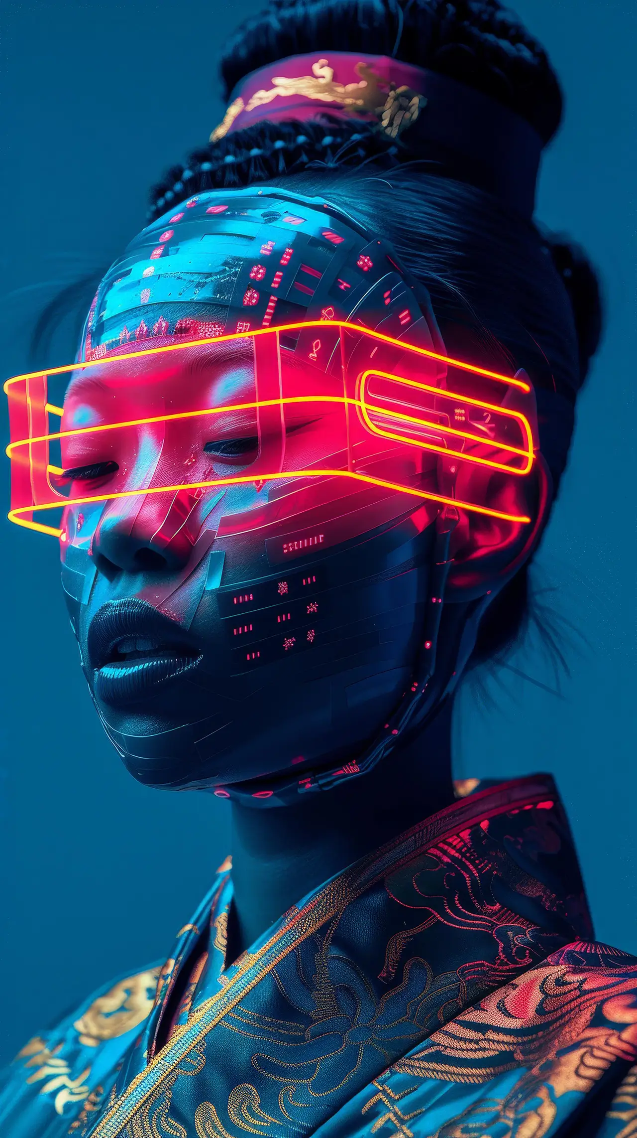 woman with futuristic face